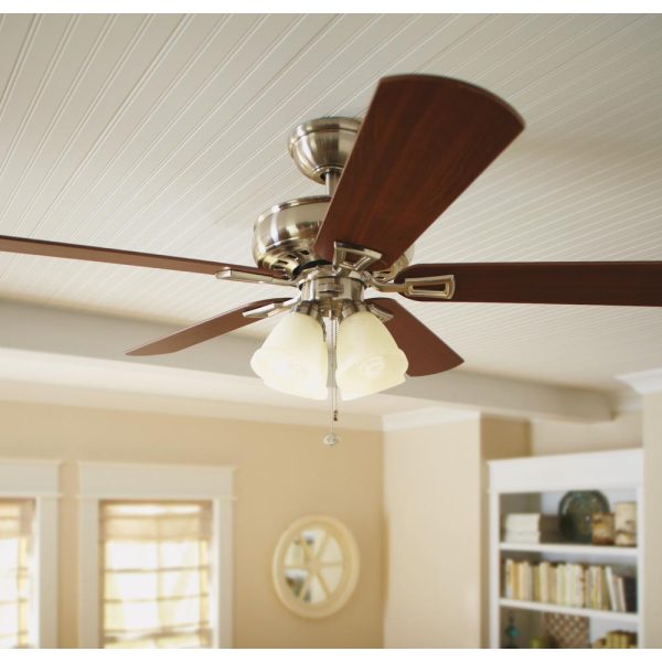 Lyndhurst 52 In Led Brushed Nickel Ceiling Fan With Light Kit 51091 The Fixture Place