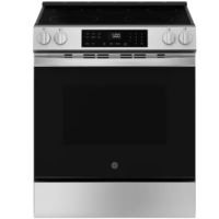 GE - 30 in. 5 Burner Element Slide-In Electric Range in Stainless Steel with Crisp Mode