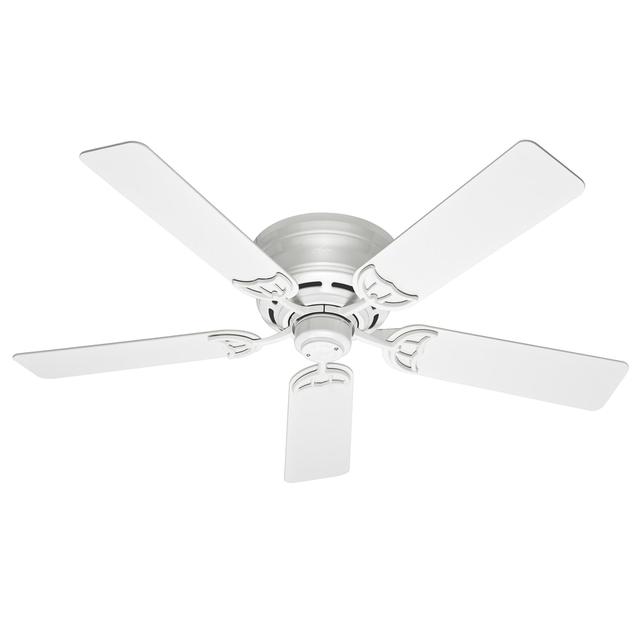 Hunter Low Profile III 52 in. White Indoor Ceiling Fan (5-Blade) - 53069
