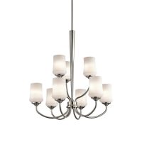 Kichler Aubrey 9 Light. Brushed Nickel Transitional Chandelier - 43666NI