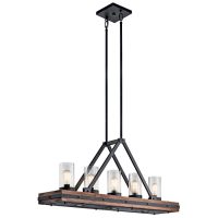 Kichler Colerne 5 Light. Auburn Stained Farmhouse Chandelier - 43491AUB