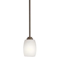 Kichler Eileen Olde Bronze Modern/Contemporary Etched Glass Cylinder Pendant Light - 3497OZS