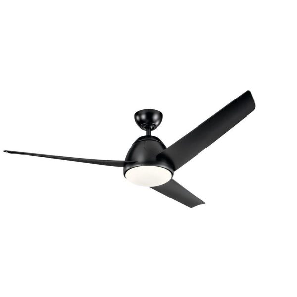 Kichler Eris 60 In. Satin Black Led Indoor Outdoor Ceiling Fan (3-blade 