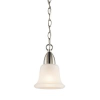 Kichler Nicholson Brushed Nickel Transitional Etched Glass Bell Pendant Light - 42880NI