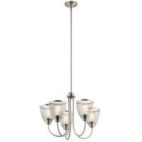 Kichler Voclain 5 Light. Brushed Nickel Vintage Cage Chandelier - 52269NI