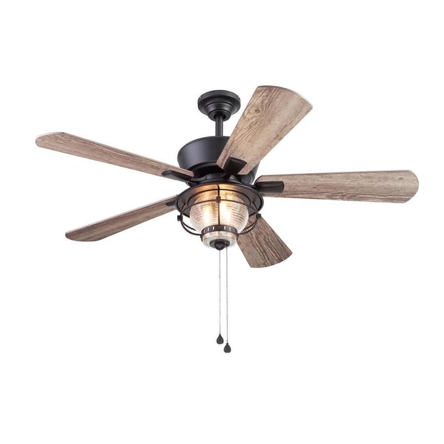 Harbor Breeze Merrimack II 52-in Bronze LED Indoor/Outdoor Ceiling Fan (5-Blade) - 42073