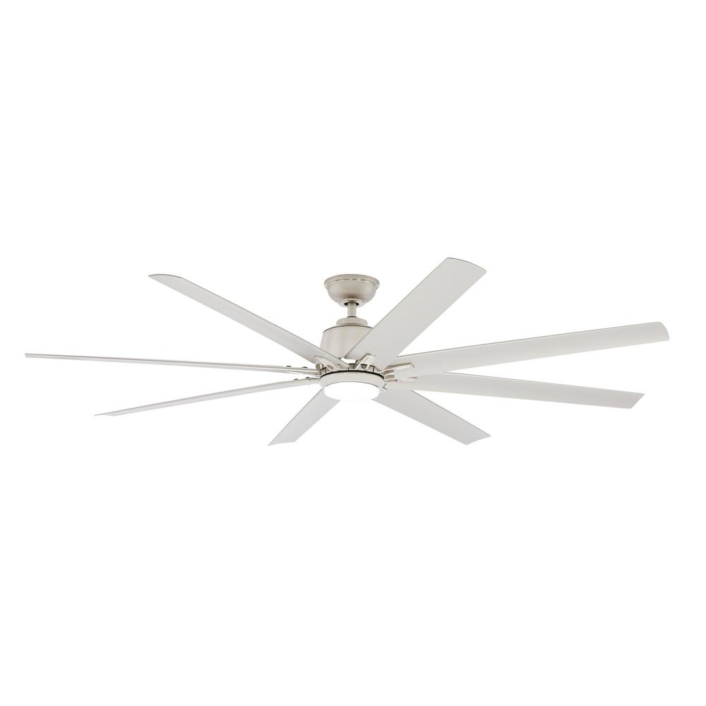 Kensgrove 72 In Integrated LED Indoor/outdoor Brushed Nickel Ceiling Fan 