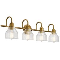 Kichler Avery 4 Light. Brass Industrial Vanity Light - 45974NBR