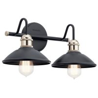Kichler Clyde 2 Light. Black Industrial Vanity Light - 45944BK