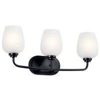 Kichler Valserrano 3 Light. Black Traditional Vanity Light - 45129BK
