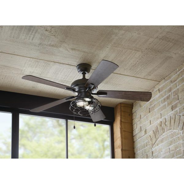 Ellard 52 in. LED Indoor Matte Black Ceiling Fan with Light - YG629A ...