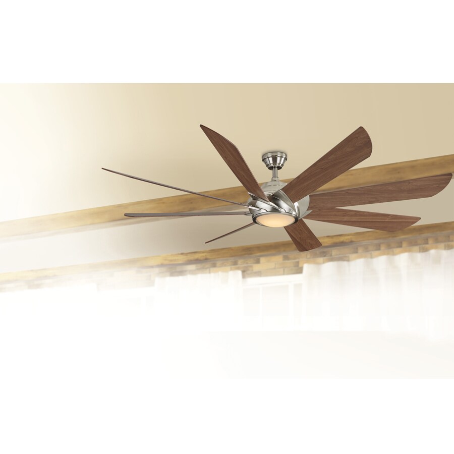 Harbor Breeze Hydra 70-in Brushed Nickel Indoor Ceiling Fan with Remote (8-Blade) - 41371
