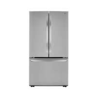 LG - 23 cu. ft. 3 Door French Door Counter Depth Refrigerator in PrintProof Stainless Steel Non Dispense