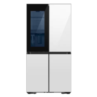 SAMSUNG - Bespoke 29 cu. ft. 4-Door Flex French Door Smart Refrigerator with Beverage Zone, White Glass