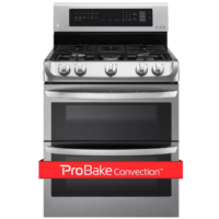 LG - 6.9 cu. ft. Double Oven Gas Range with ProBake Convection Oven, Self Clean and EasyClean in Stainless Steel