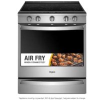 Whirlpool - 6.4 cu. ft. 5 Burner Smart Slide-In Electric Range with Air Fry, When Connected in Fingerprint Resistant Stainless Steel