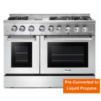 Thor Kitchen - Pre-Converted Propane 48 in. 6.7 cu. ft. Double Oven Dual Fuel Range in Stainless Steel