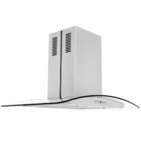 ZLINE - Kitchen and Bath 36 in. 400 CFM Convertible Island Mount Range Hood in Stainless Steel and Glass