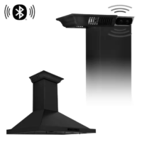 ZLINE - Kitchen and Bath 30 in. 400 CFM Ducted Pyramid Wall Mount Range Hood in Black Stainless with w/ Built-in CrownSound Bluetooth Speakers