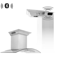 ZLINE - Kitchen and Bath 36 in. 400 CFM Ducted Vent Wall Mount Range Hood in Stainless Steel & Glass with Built-in CrownSound Bluetooth Speakers