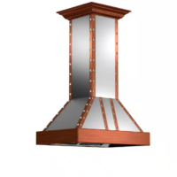 ZLINE - Kitchen and Bath 36 in. 700 CFM Ducted Island Mount Range Hood with Copper Accents in Stainless Steel