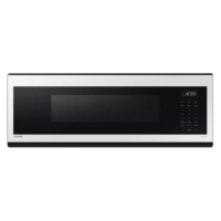 Samsung - 1.1 cu. ft. Smart SLIM OTR Microwave with 400 CFM Ventilation, Wi-Fi and Voice Control in Bespoke White Glass