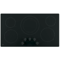 GE - 36 in. 5 Burner Element Radiant Electric Cooktop Built-in Knob Control in Black