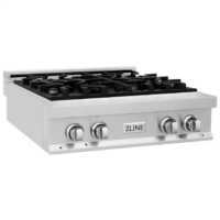 ZLINE - Kitchen and Bath 30 in. 4 Burner Front Control Gas Cooktop in Stainless Steel