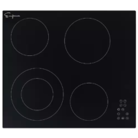 Empava - 24 in. Smooth Surface Radiant Electric Cooktop in Black with 4 Elements Including Dual Zone Element