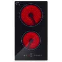 Empava - 12 in. Built-In Smooth Surface Radiant Electric Cooktop in Black with 2 Elements